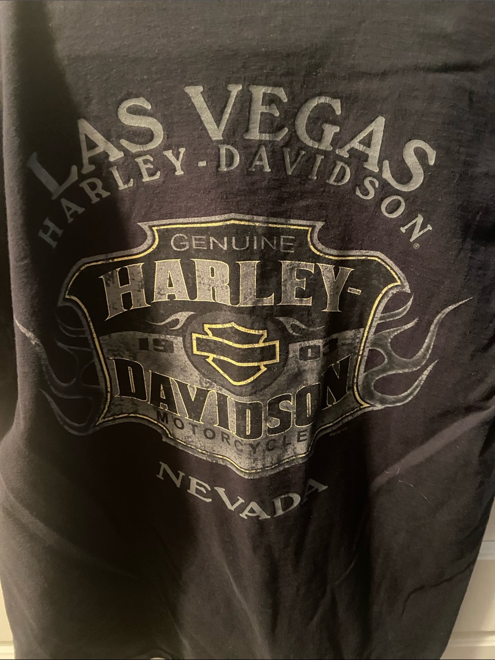 Harley-Davidson Black Crewneck with Distressed White Logo - Picture 3 of 4